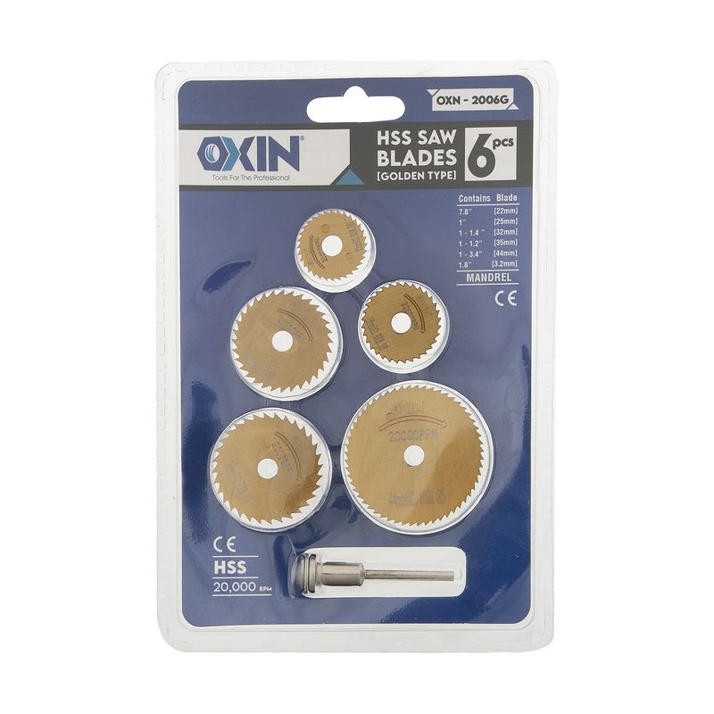 تیغ فرز انگشتی اکسین مدل oxn 2006g مجموعه 6 عددی